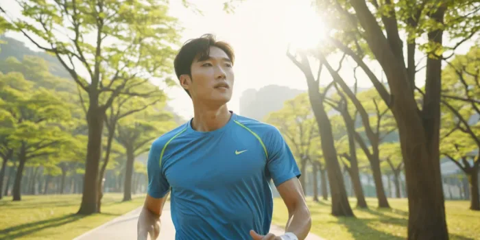 비타민d 결핍 극복을 위해 야외에서 운동하는 모습