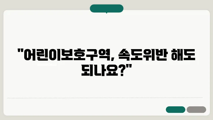 어린이 보호구역 속도위반 과태료