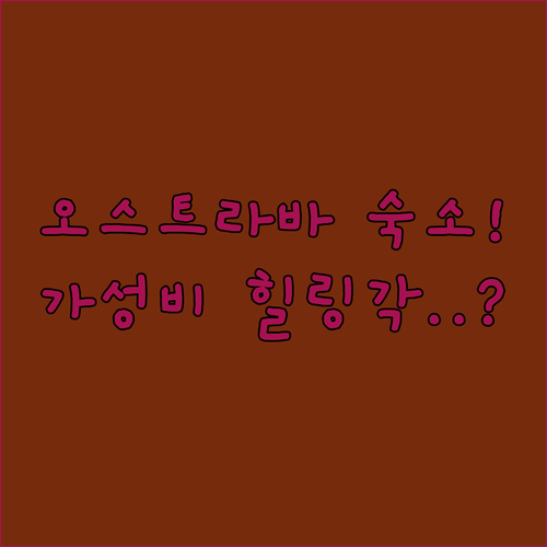 오스트라바 여행 숙소 고민 끝 시내 ..