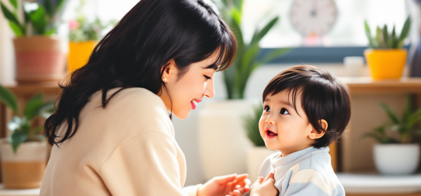 엄마와 아이가 서로 조율하는 모습