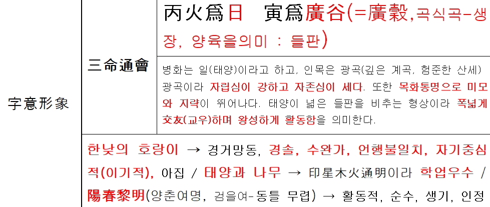 병인일주 물상론