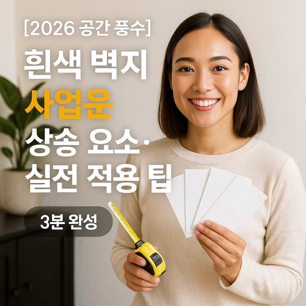 [2026 공간 풍수] 흰색 벽지 ｜ 사업운 상승 요소&middot;실전 적용 팁
