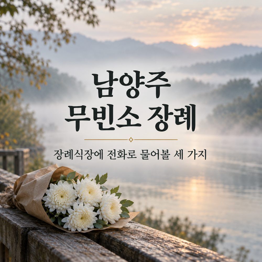남양주 무빈소 장례, 장례식장에 전화로 물어볼 세 가지