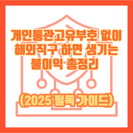 개인통관고유부호 없이 해외직구 하면 생기는 불이익 총정리 (2025 필독 가이드)