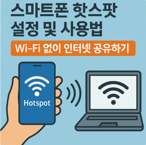 스마트폰 핫스팟 설정 및 사용법 - Wi-Fi 없이 인터넷 공유하기