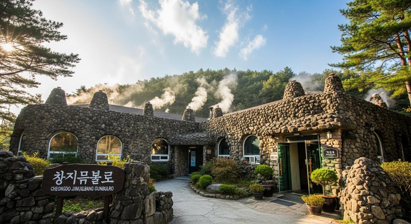 청도 찜질방 군불로