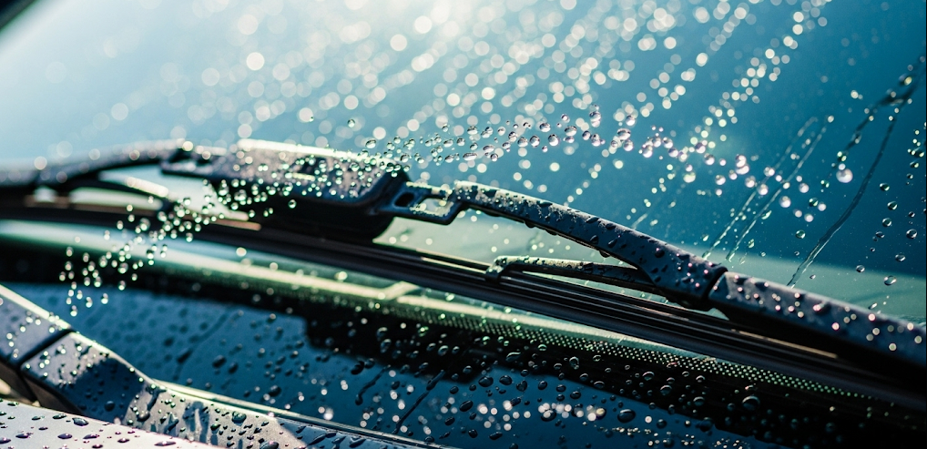 비오는 날 와이퍼의 모습을 담은 이미지