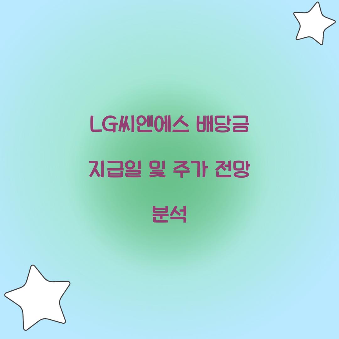 LG씨엔에스 배당금 지급일