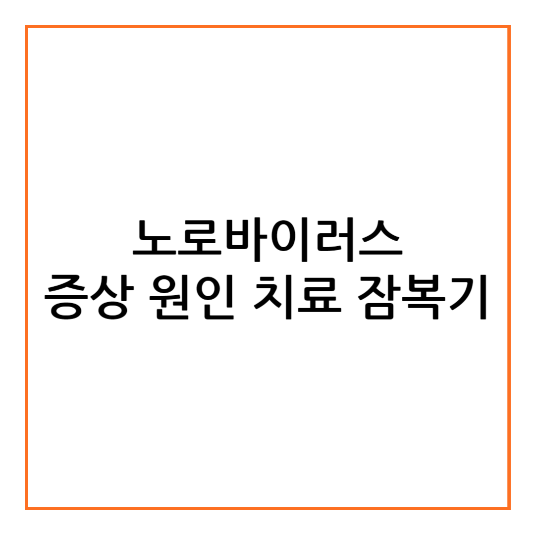 노로바이러스 증상
