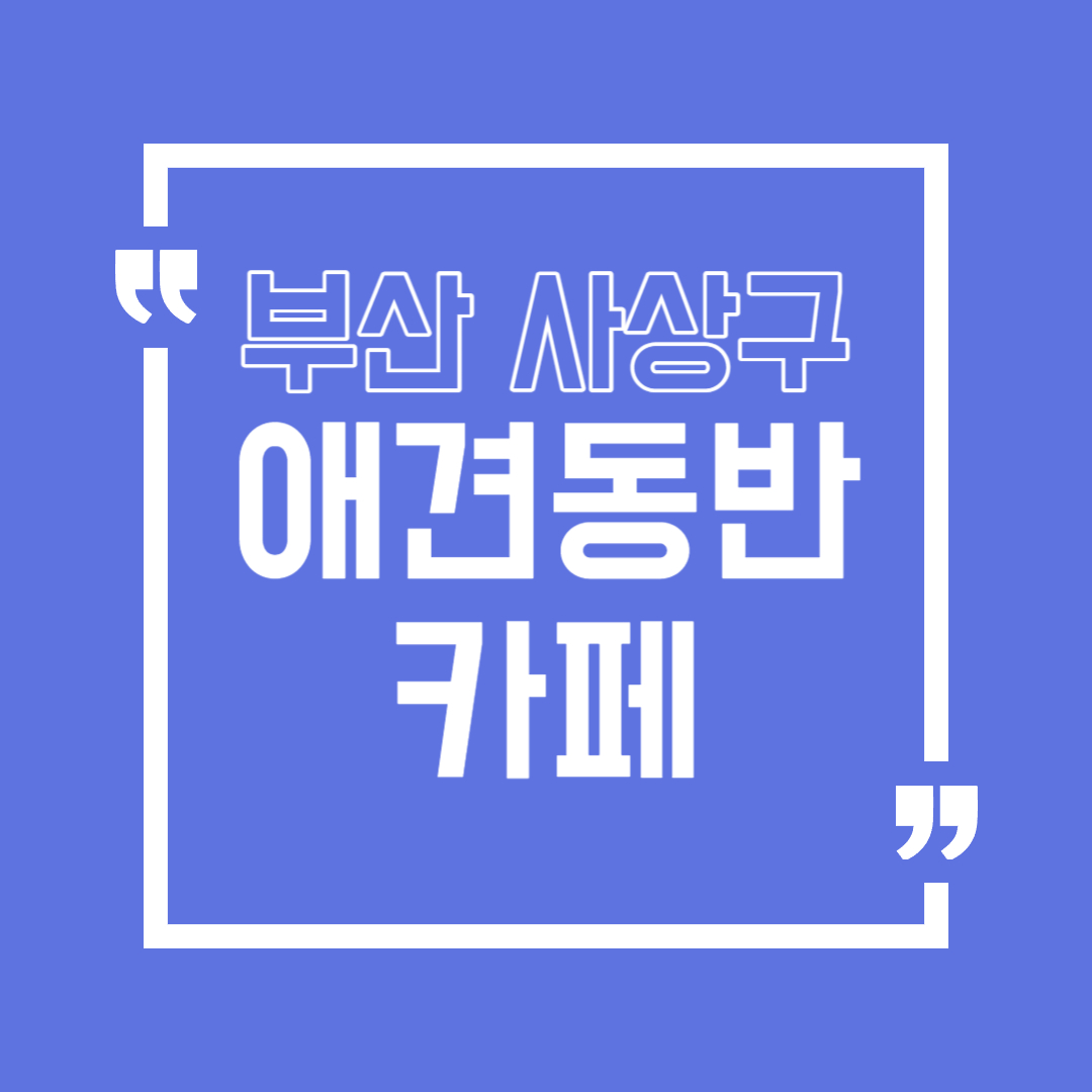 부산 사상구 애견동반