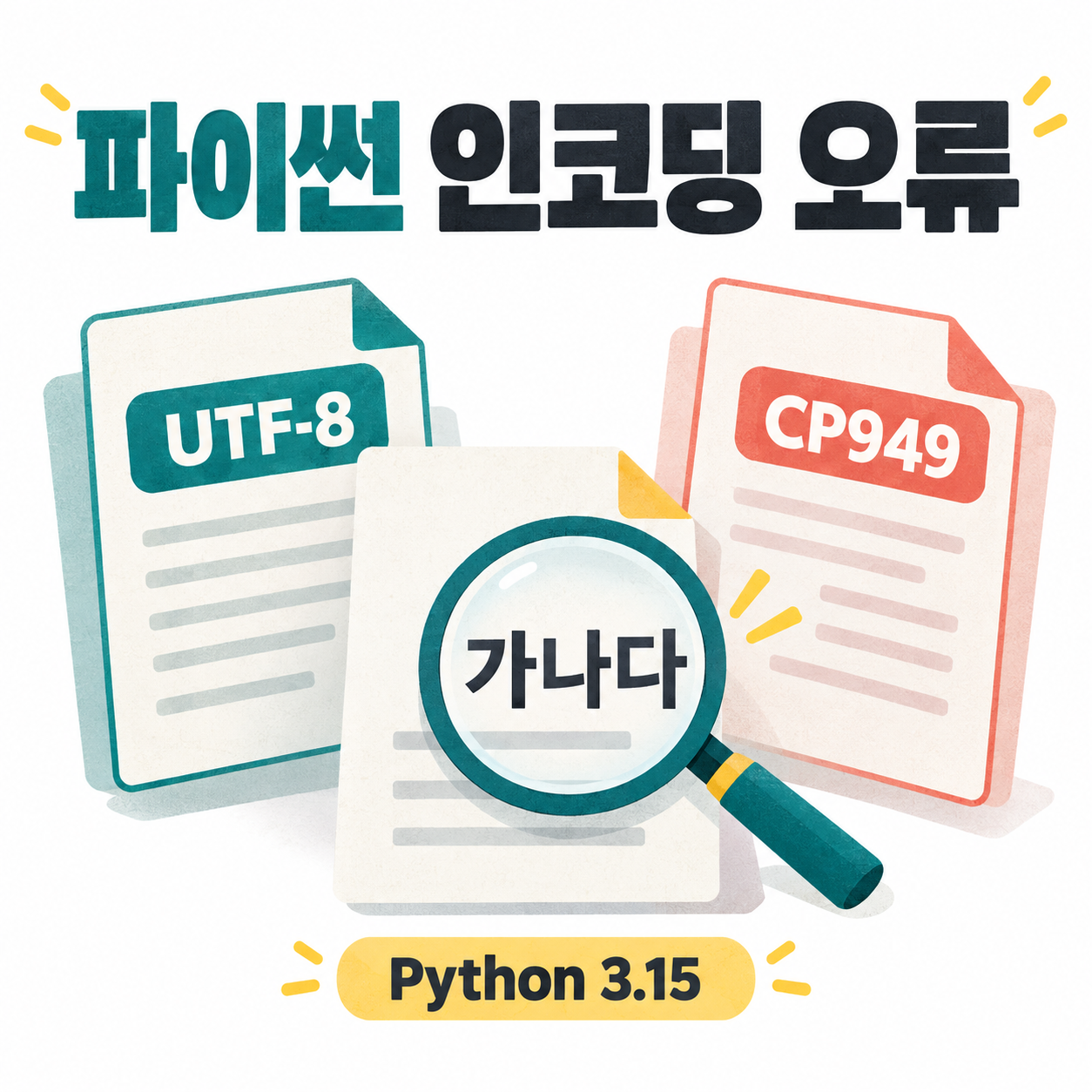 파이썬 파일의 UTF-8과 CP949 인코딩을 구분하는 개념 그림