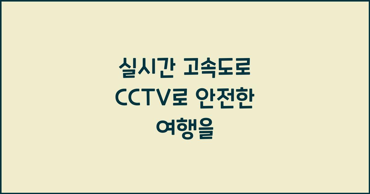 실시간 고속도로 cctv