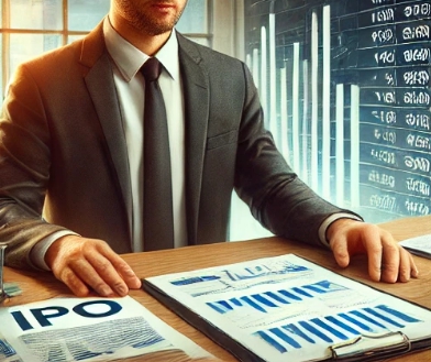 남자가 책상에 앉아서 서류를 보고 있는 모습