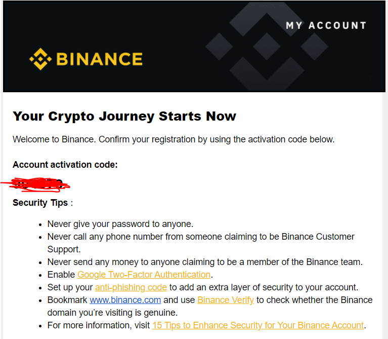 바이낸스(binance) 거래소 가입방법 - Email 인증코드 수신