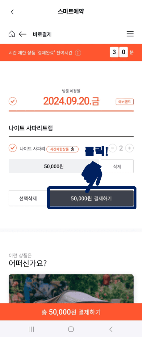 아홉 번째, 에버랜드 나이트 사파리 모바일 예약 방법