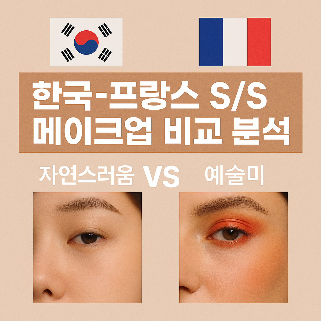 한국-프랑스 S/S 메이크업 비교 분석 (자연스러움 vs 예술미)