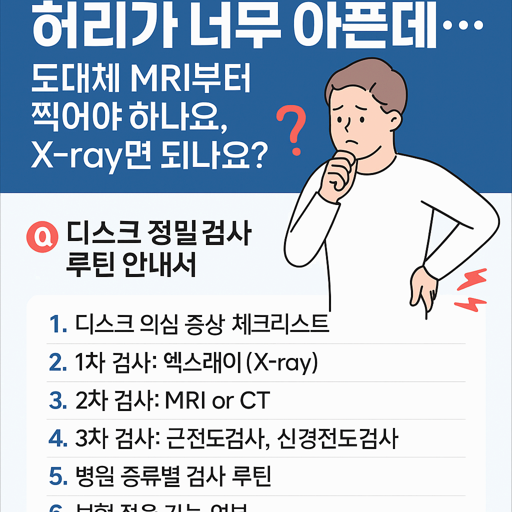 허리 디스크, 어떤 검사를 먼저 받아야 할까요?