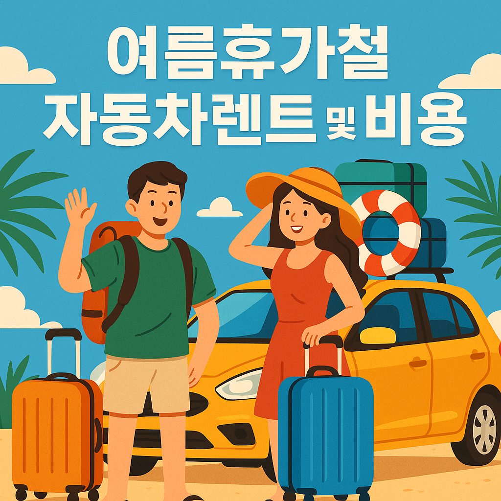 여름휴가철 자동차 렌트 및 비용 관련 이미지