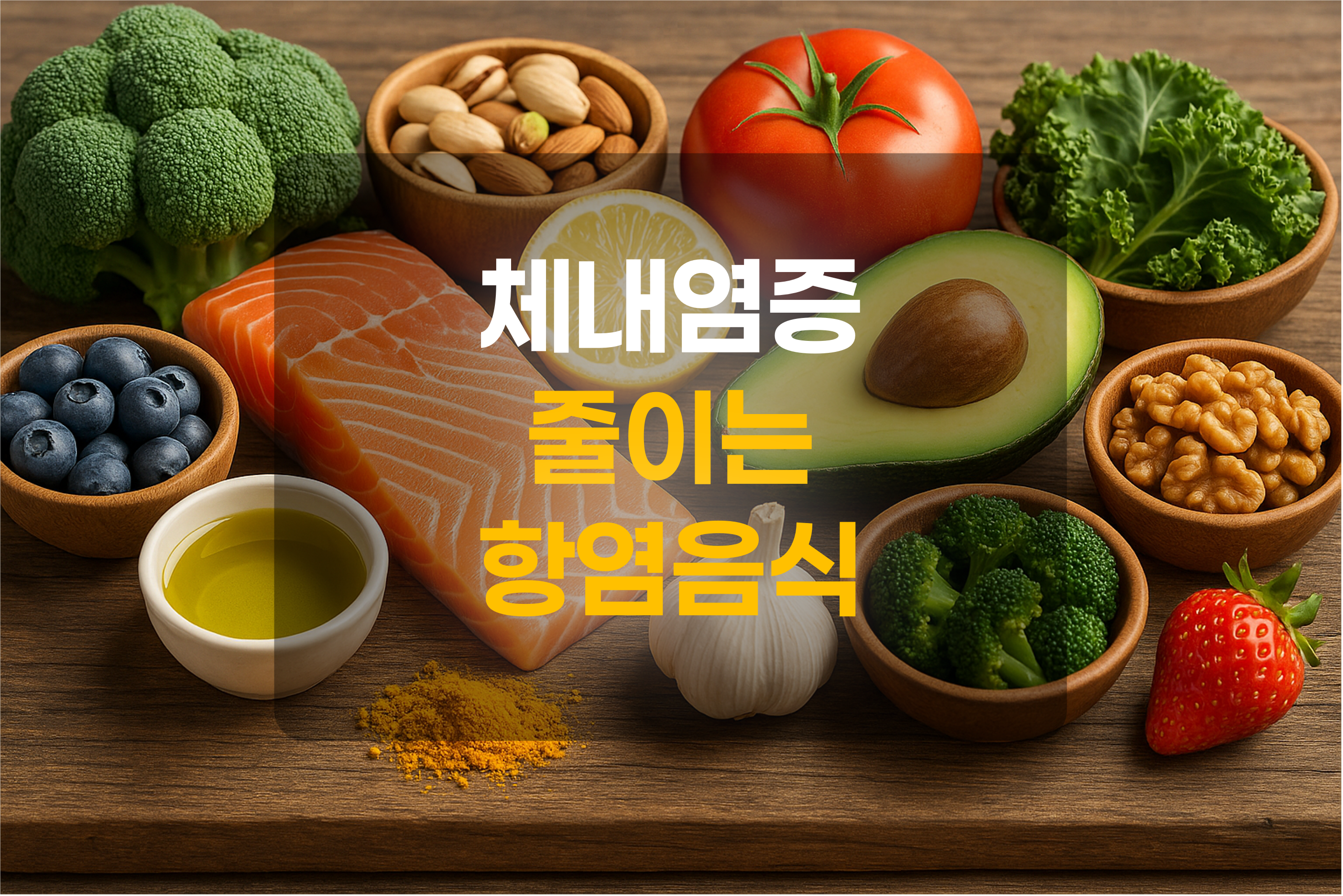 항염식품을 표현한 그림