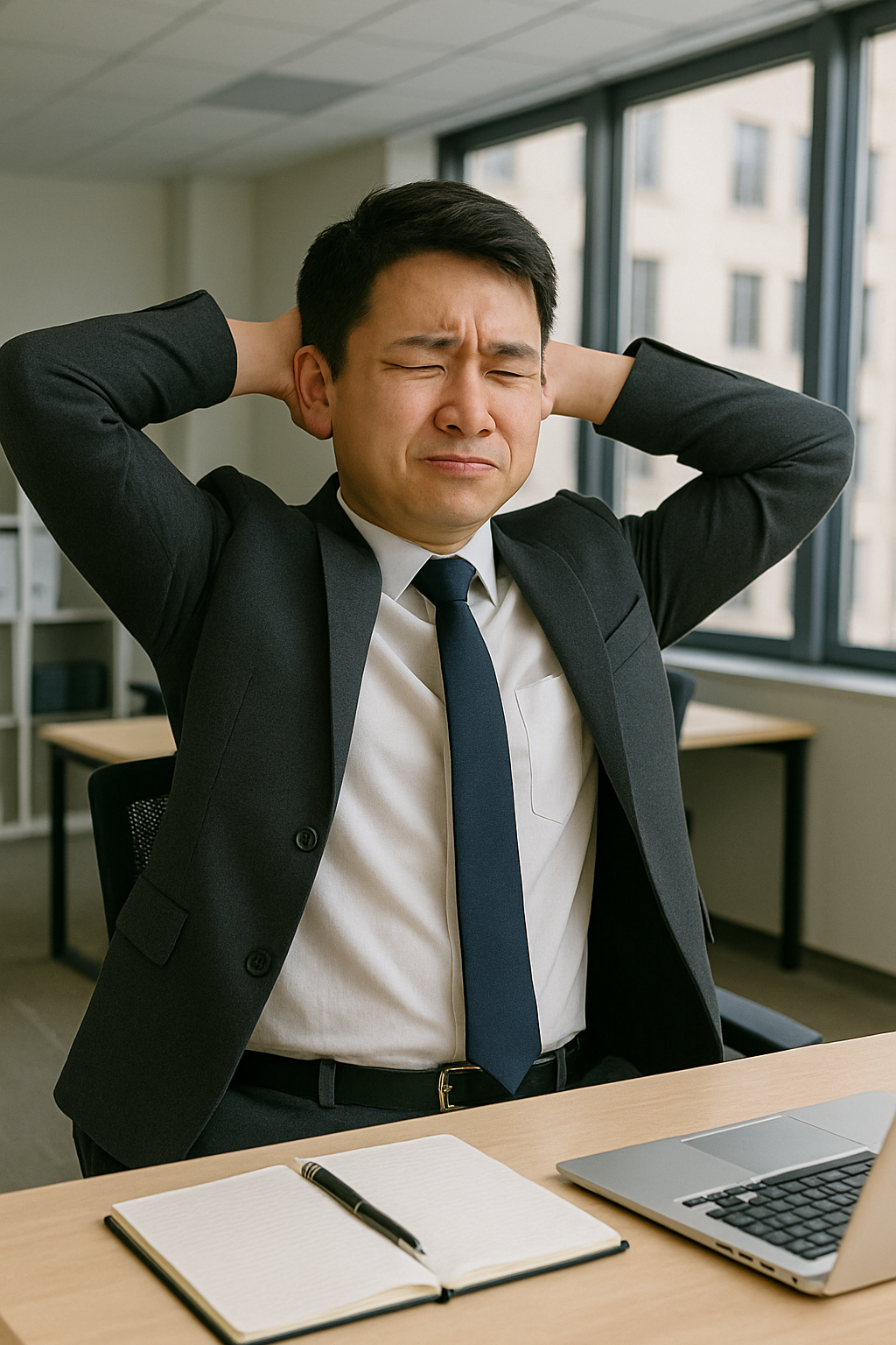 기지개를 펴는 직장인