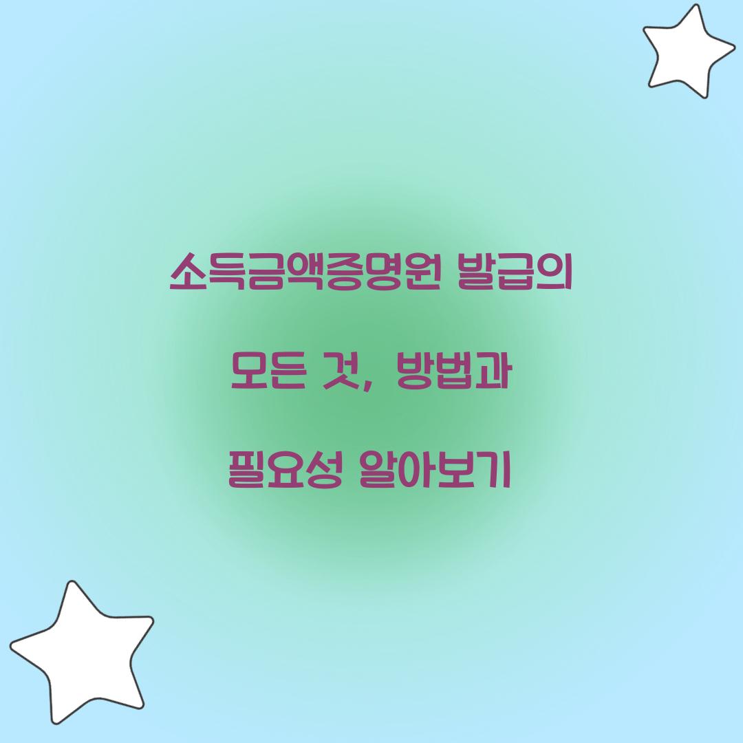 소득금액증명원 발급