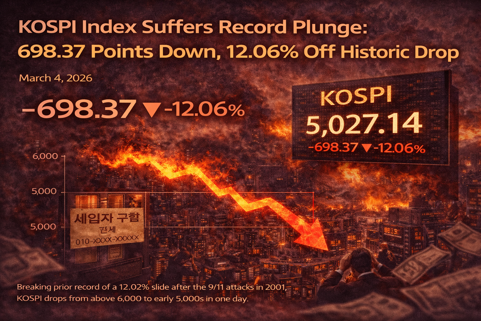 코스피 역대 최대 낙폭 관련 이미지