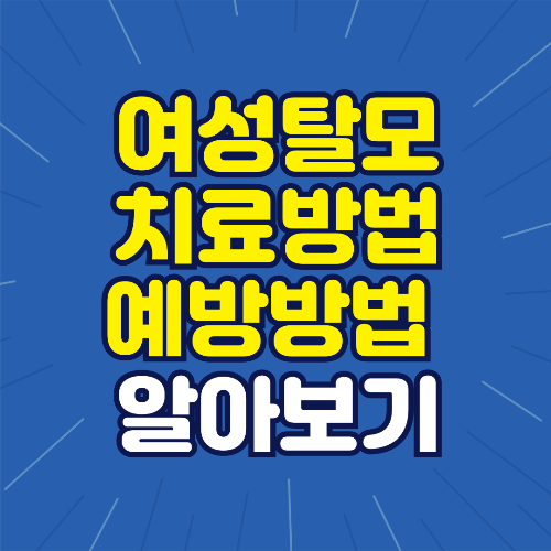 여성 탈모 치료방법 예방방법