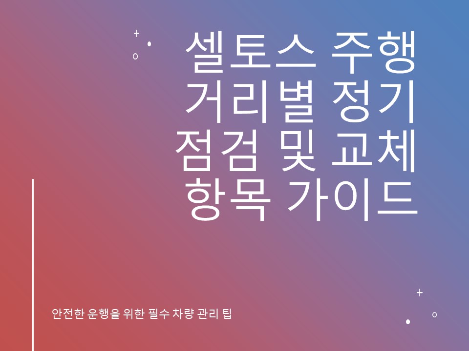 셀토스 거리별 정기점검 및 교체 가이드