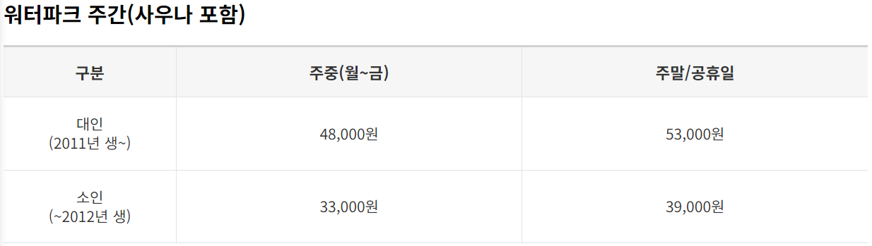 워터파크-이용-요금