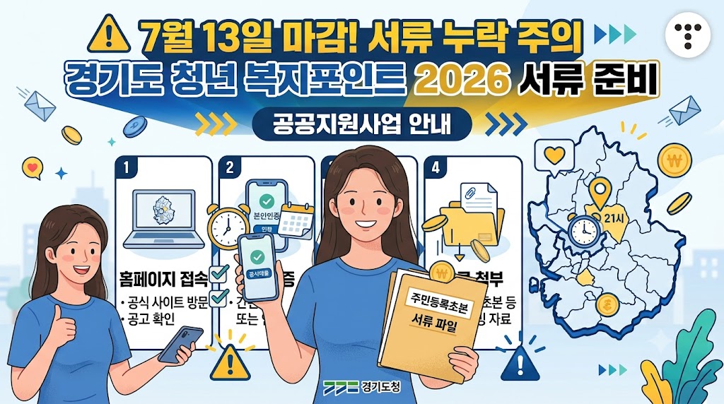 경기도 청년 복지포인트 2026 서류 준비 끝내기|7월 13일 마감 전 탈락 피하는 법
