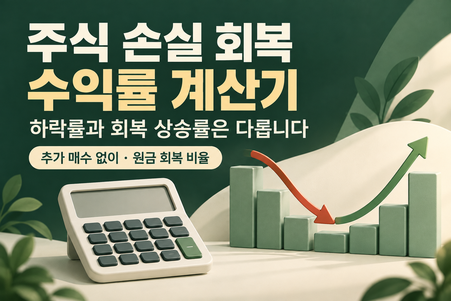주식 손실 회복 수익률 계산기 − 10·−20·−30% 하락 후 필요한 상승률