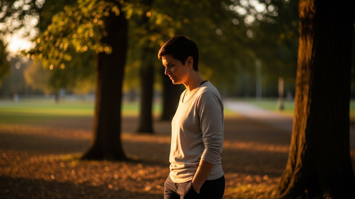 변비 개선을 위해 걷기 운동하는 여성