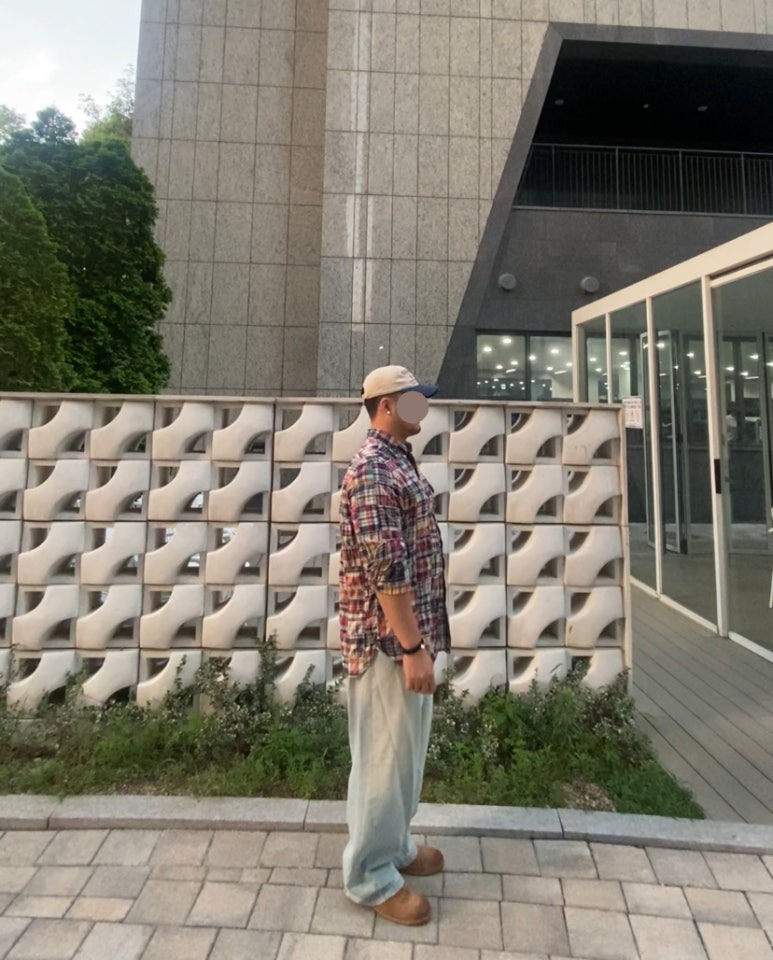 데일리룩('26. 7. 13.)곤니치와봉쥬르 빈티지 워싱 투톤 볼캡, 폴로랄프로렌 패치워크 마드라스 클래식핏 린넨셔츠, 에러스익셉티드 연청데님팬츠, 야세 YASE 스웨이드 더비슈즈