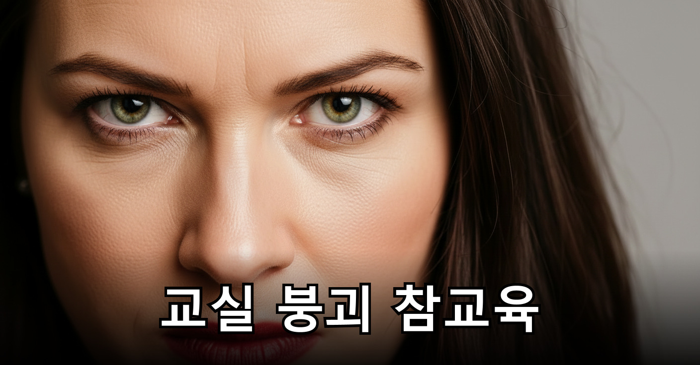 분노한 교사의 날카로운 눈빛