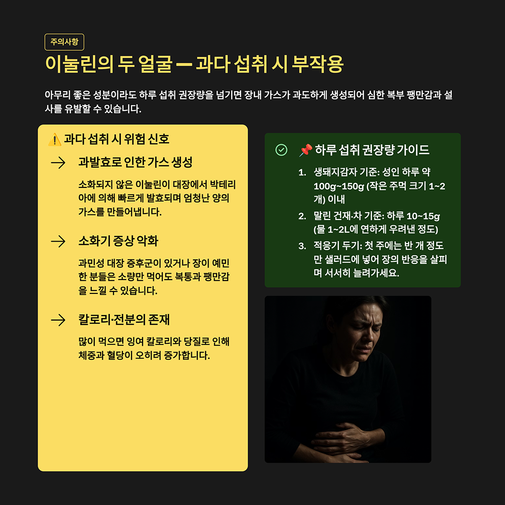 이눌린의 두 얼굴, 과다 섭취 시 주의해야 할 부작용