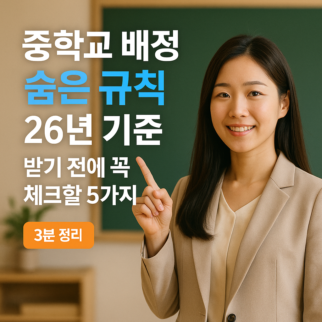 중학교 배정 숨은 규칙 26년 기준 | 받기 전에 꼭 체크할 5가지