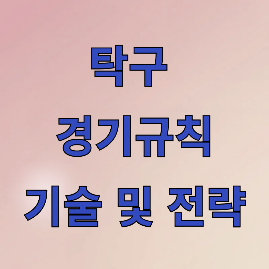 탁구 경기규칙