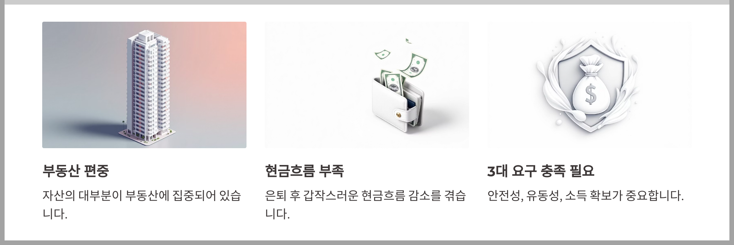 뉴시니어 자산 구조와 고민