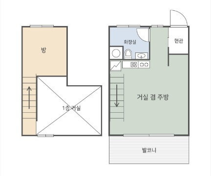 용화산자연휴양림 휴양관5인실평면도