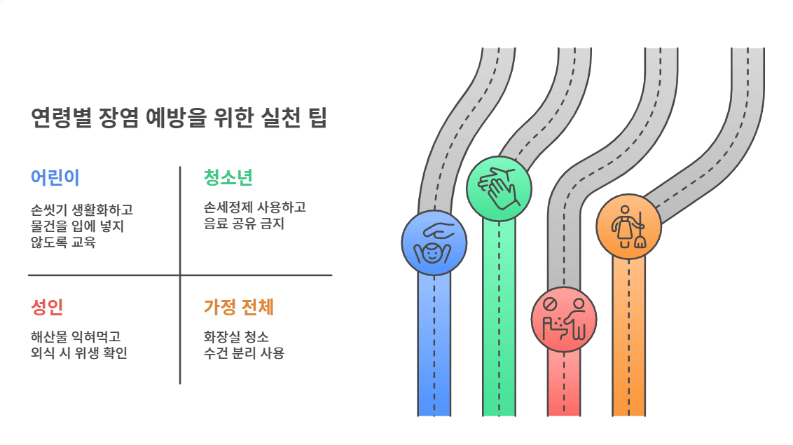 연령별 장염 예방을 위한 실천 팁