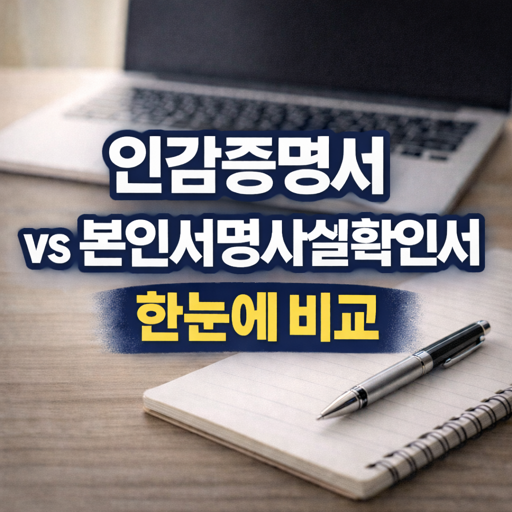 도장 없이 가능한 서류? 인감증명서 vs 본인서명사실확인서 한눈에 비교