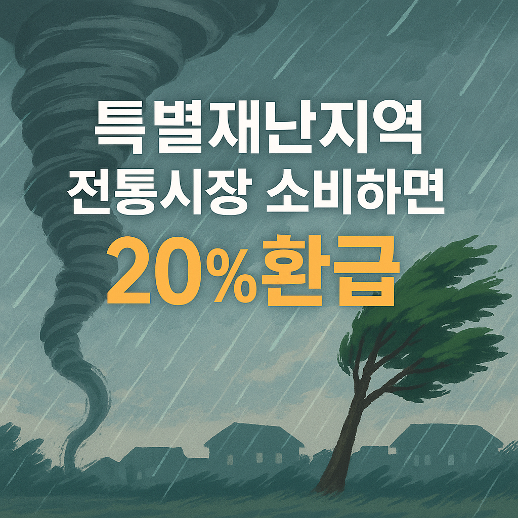 특별재난지역 전통시장 소비하면 20% 환급｜2025년 8월~12월