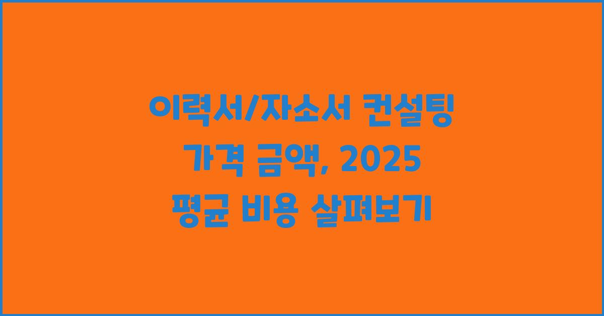 이력서/자소서 컨설팅 가격 금액 업체 평균 비용