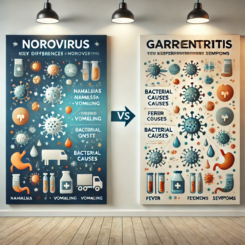 노로바이러스와 장염의 차이 를 설명하는 이미지