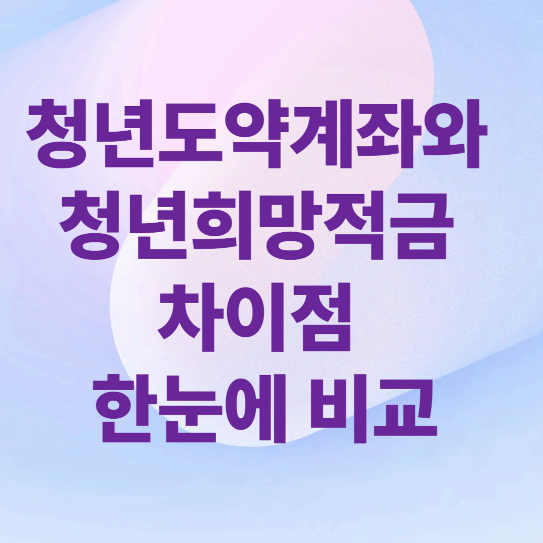청년도약계좌와 청년희망적금 차이점 한눈에 비교