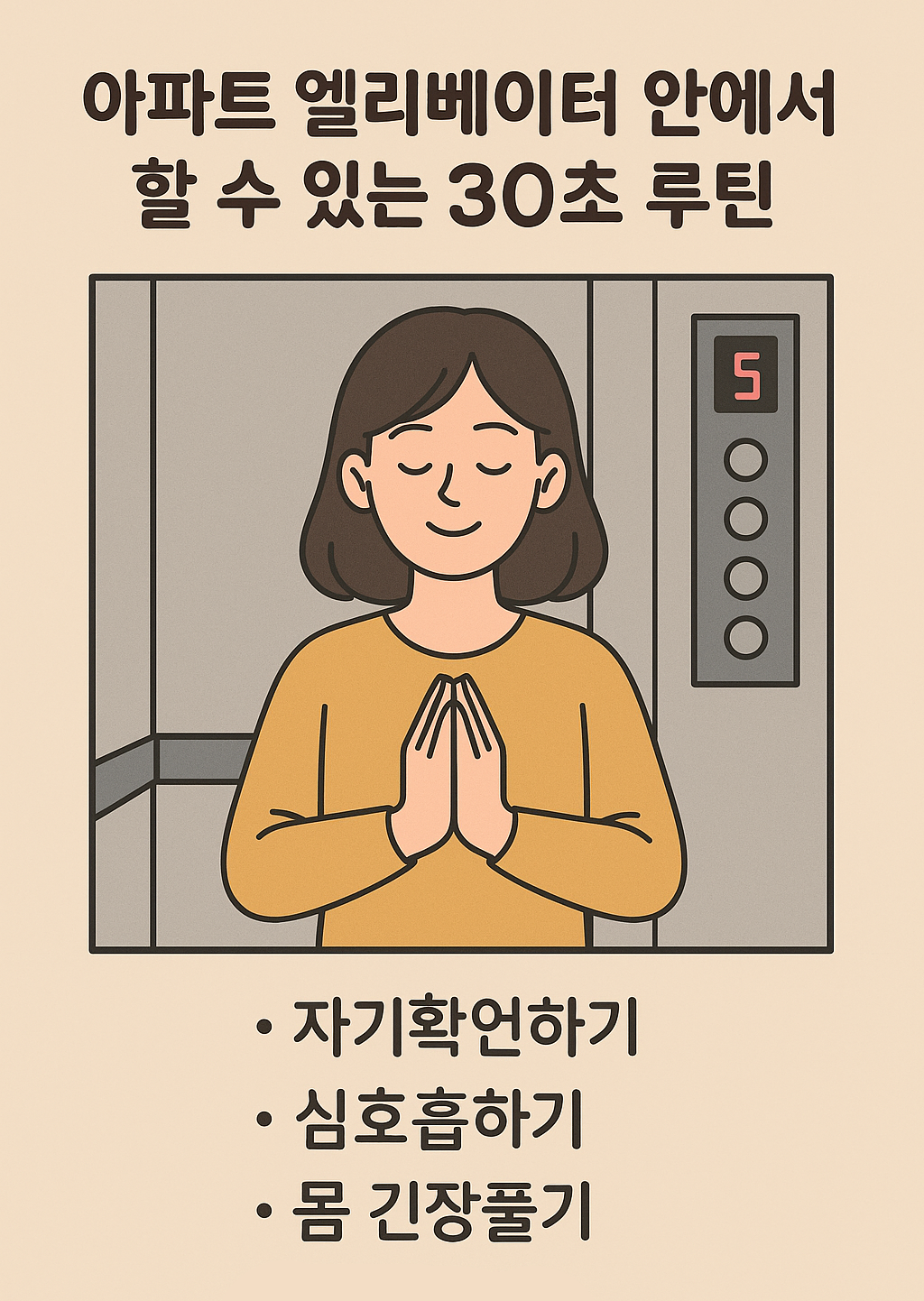 아파트 엘리베이터 안에서 할 수 있는 30초 루틴 관련 이미지