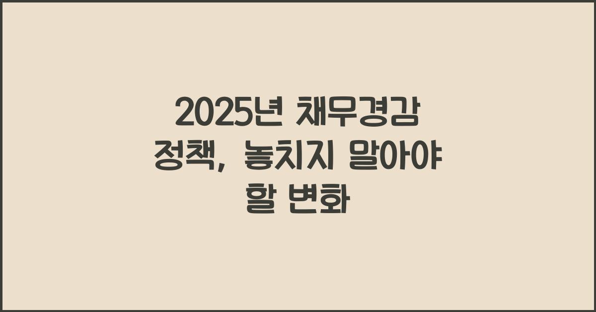 2025년 채무경감 정책
