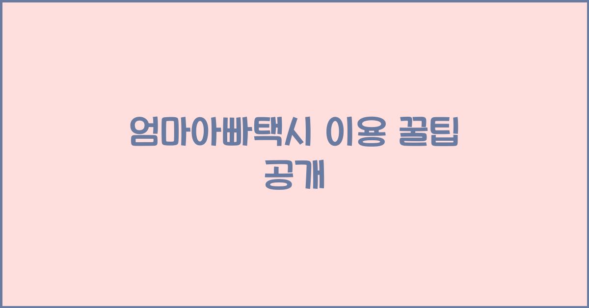 엄마아빠택시 이용