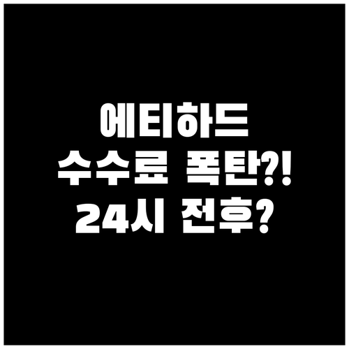 에티하드 항공 취소 수수료 출발 24..