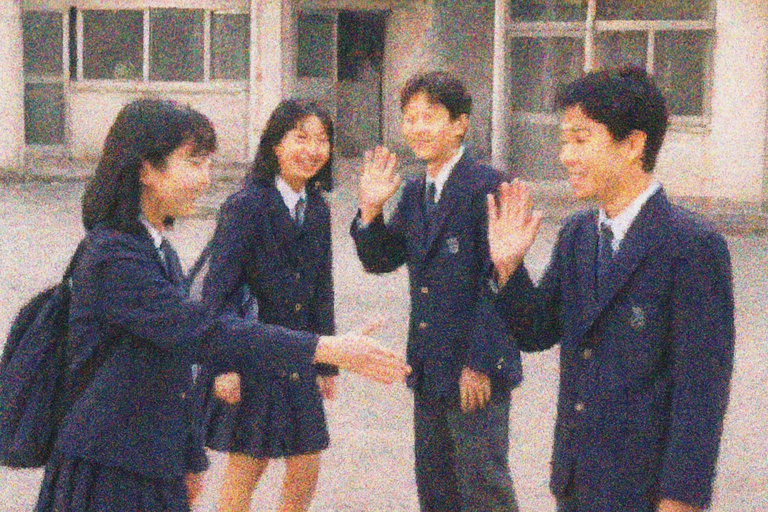 인사하는 학생들, 중학생, 교복입은 학생, 학창시절